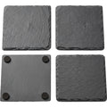 Zorao Natural Slate Square Coasters Set of 4 Charcoal - Product view